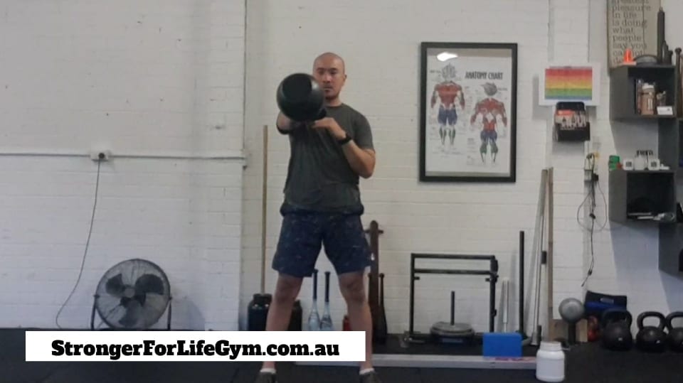 one-arm kettlebell swings